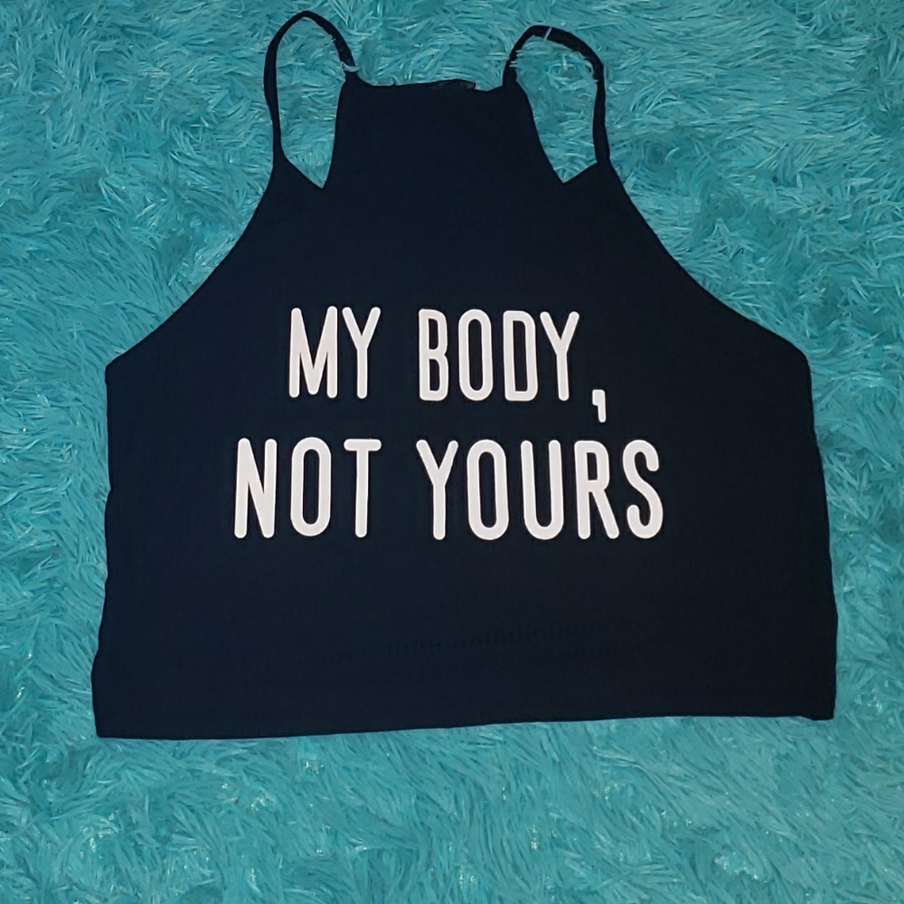 Slogan Print Rib Knit Cami Top